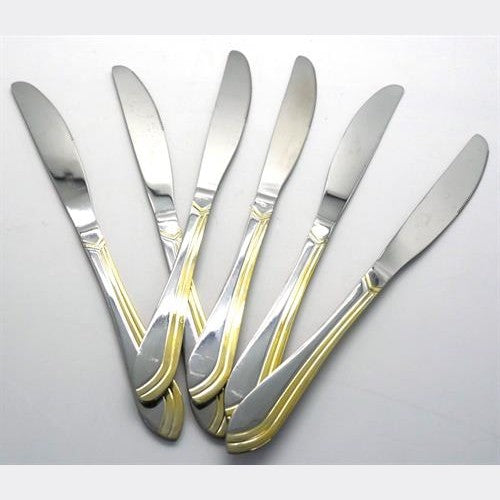 GUNMANSA Casey Catering 6 Piece Stainless Steel Dinner Knives Set Gold