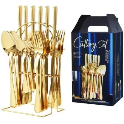 GUNMANSA Casey Everyealth Stainless Steel Cutlery 24 Piece Set