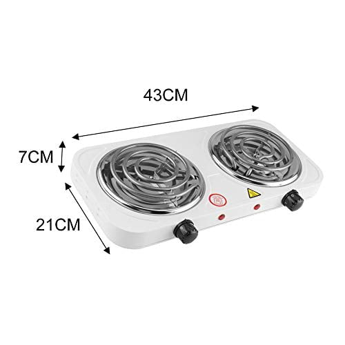 GUNMANSA Casey Koala Electric 2 Hot Plate Spiral Stove Colour: White
