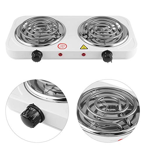 GUNMANSA Casey Koala Electric 2 Hot Plate Spiral Stove Colour: White