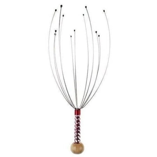 GUNMANSA Casey Red 12 Fingers Head and Scalp Hand Held Manual Massager