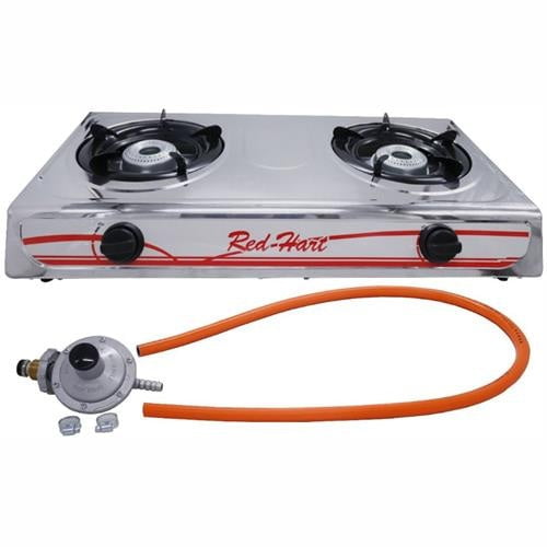 GUNMANSA Casey Red 2 Plate Stainless Steel Gas Stove