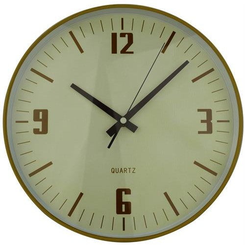 GUNMANSA Casey Wall Clock Pine Woodgrain Beige