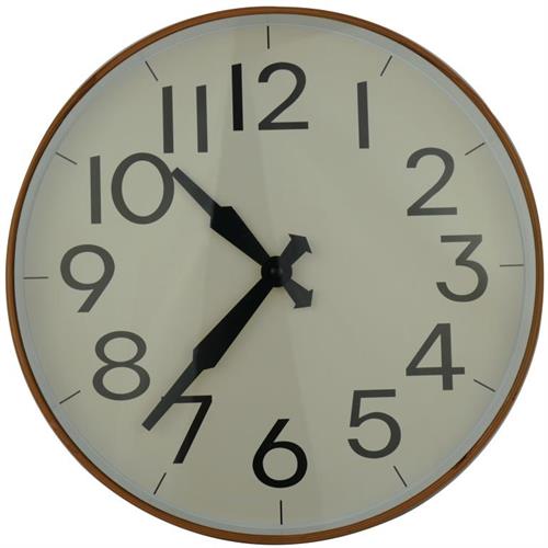 GUNMANSA Casey Wall Clock Pine Woodgrain Beige