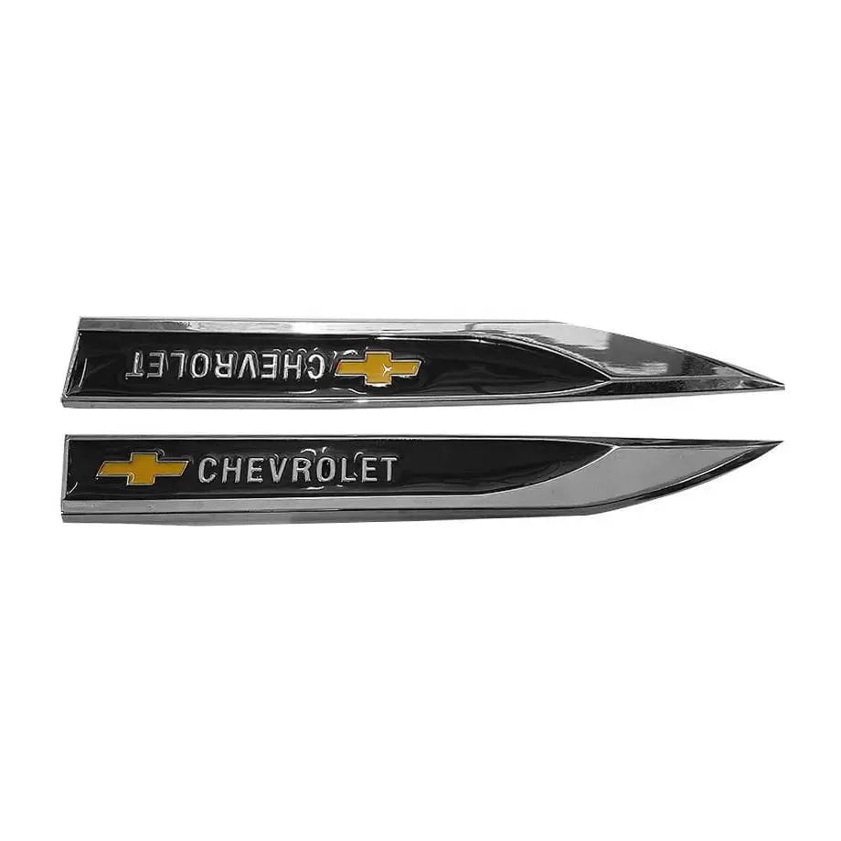 GUNMANSA Chevrolet Side Fender Badges - (Black & Chrome)