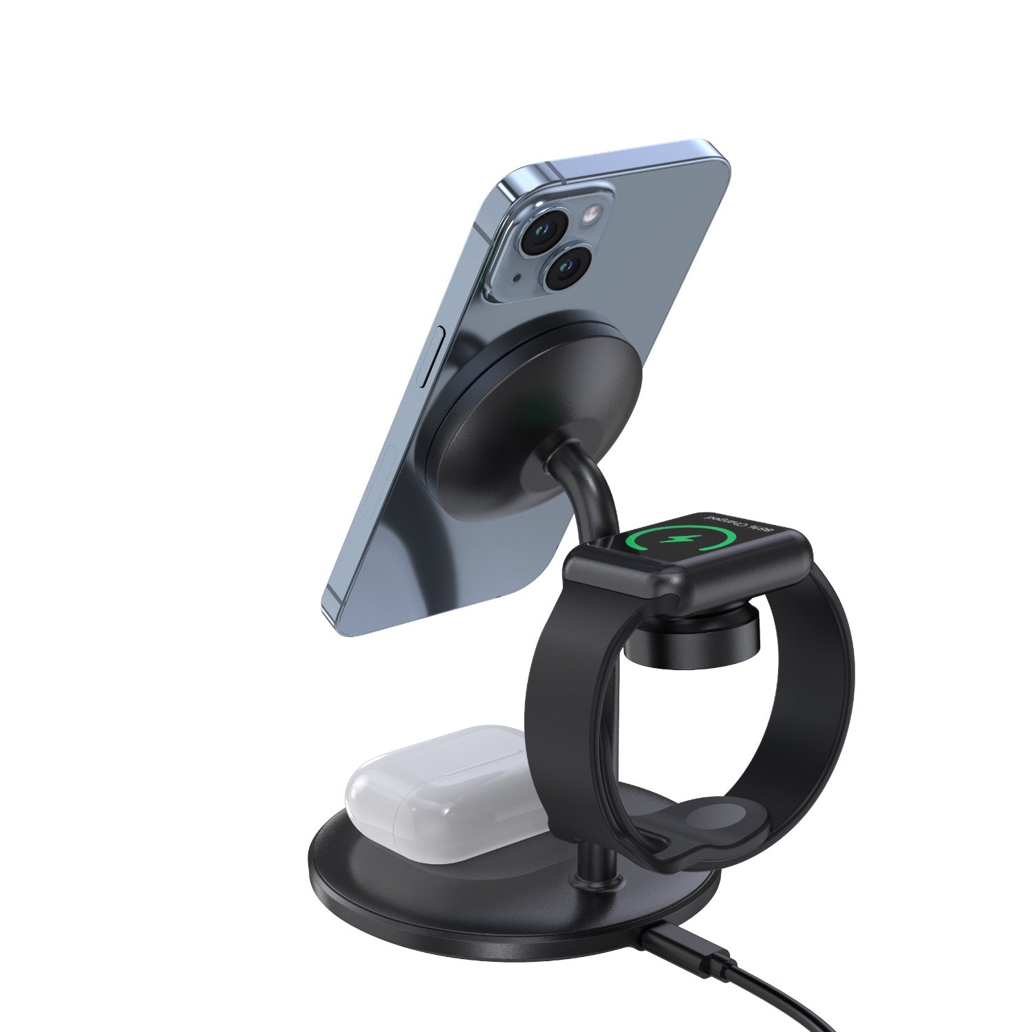 GUNMANSA Choetech Fast Wireless 3 In 1 Magnetic Charging Stand T585-F 15W - Black