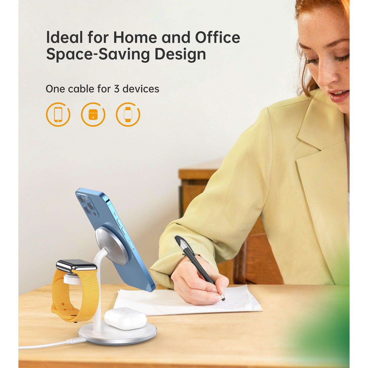 GUNMANSA Choetech Fast Wireless 3 In 1 Magnetic Charging Stand T585-F 15W - White