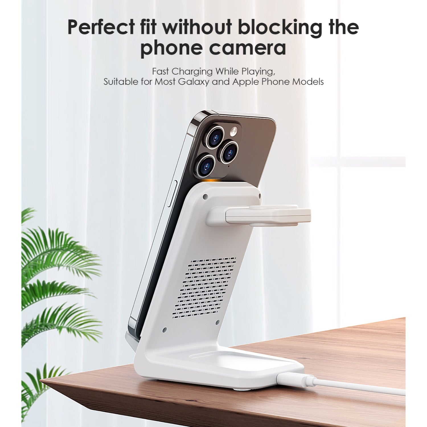 GUNMANSA Choetech Fast Wireless 4 In 1 Magnetic Charging Stand T608-F 15W - White