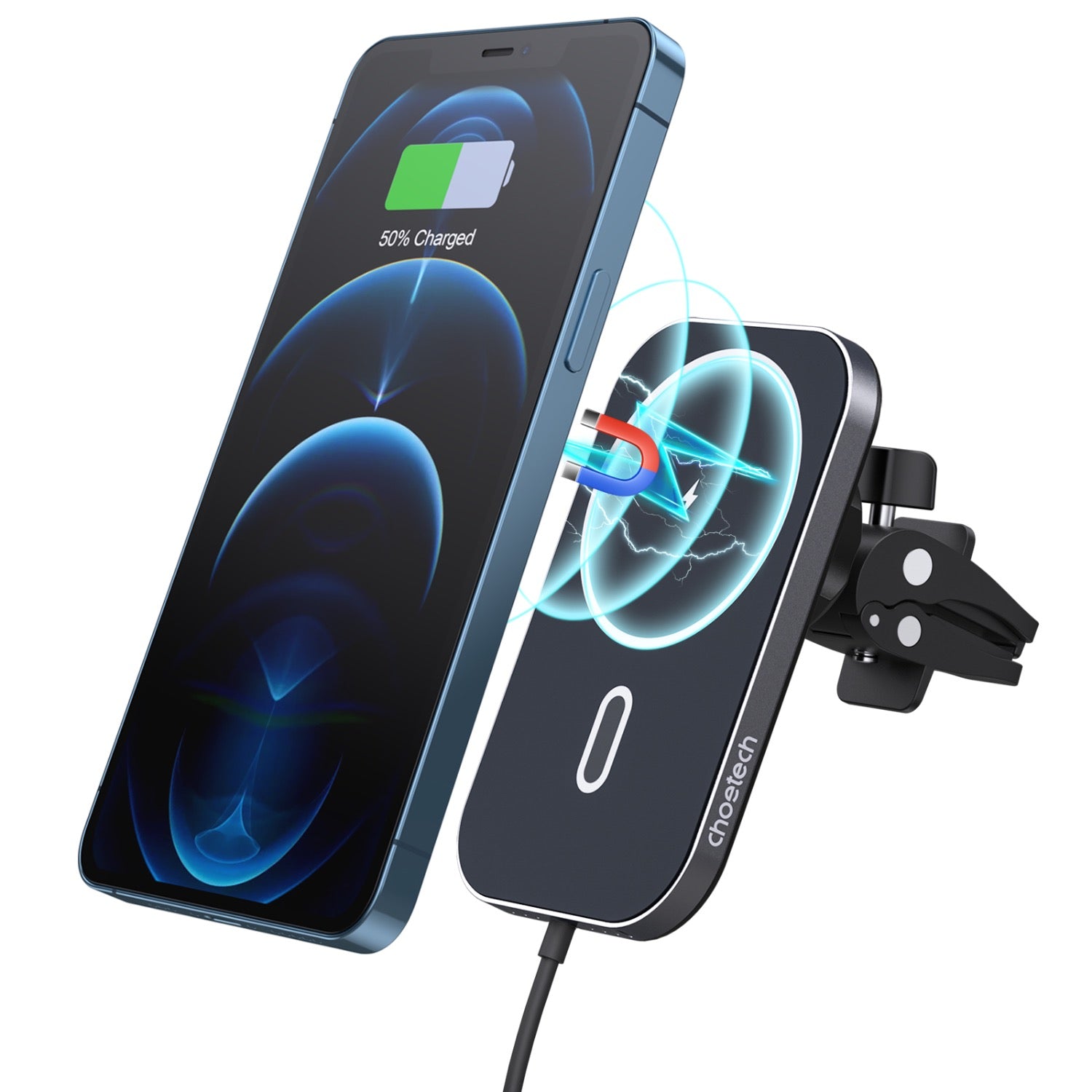 GUNMANSA Choetech Magnetic Wireless Car Charger T200-F 15W - Black