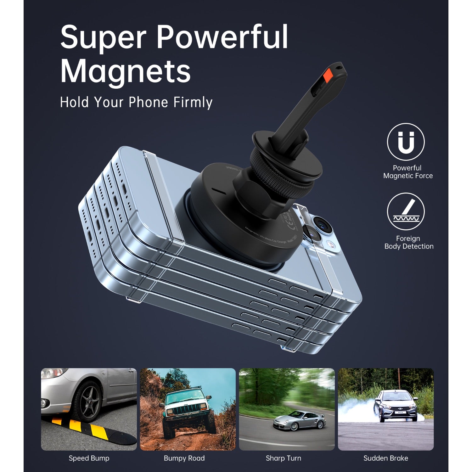 GUNMANSA Choetech Magnetic Wireless Car Charger T205-F 15W - Black