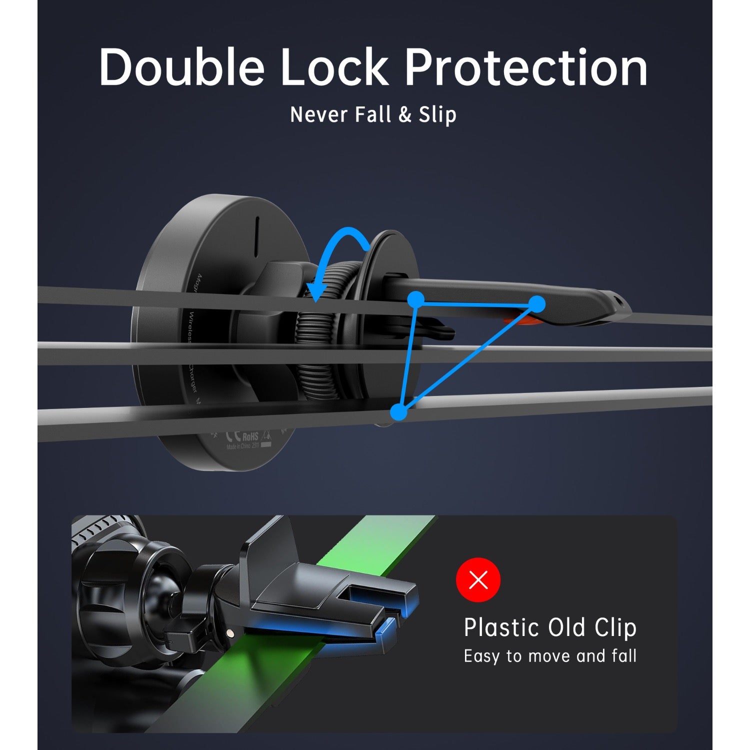 GUNMANSA Choetech Magnetic Wireless Car Charger T205-F 15W - Black