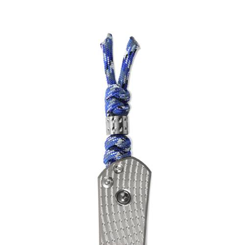 GUNMANSA Chris Reeve Lanyard Knotted w/ Dotted Bead Bucky Blue/Silver - LIN-7053