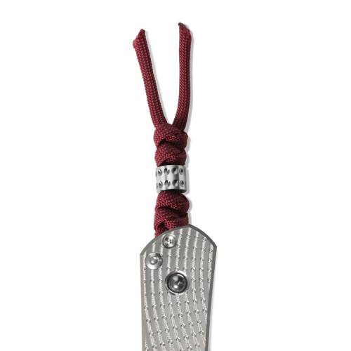 GUNMANSA Chris Reeve S31 Lanyard Knotted w/ Dotted Bead Burgundy/Silver - S31-7026