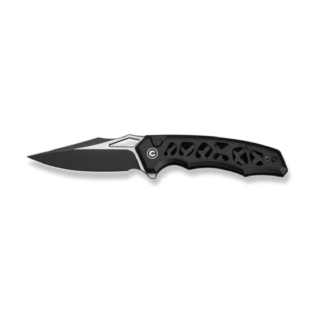 GUNMANSA Civivi Anaaki Flipper & Button Lock Knife Black Aluminum Handle C24039-1