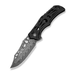 GUNMANSA Civivi Biophase Flipper & Button Lock Knife Black Handle Damascus C23083-DS1