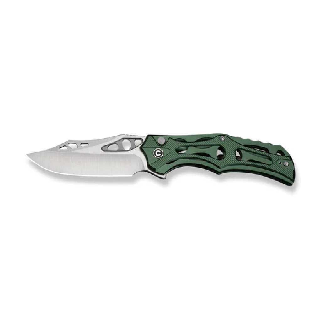 GUNMANSA CIVIVI Biophase Flipper & Button Lock Knife Green Aluminum Handle C23083-1