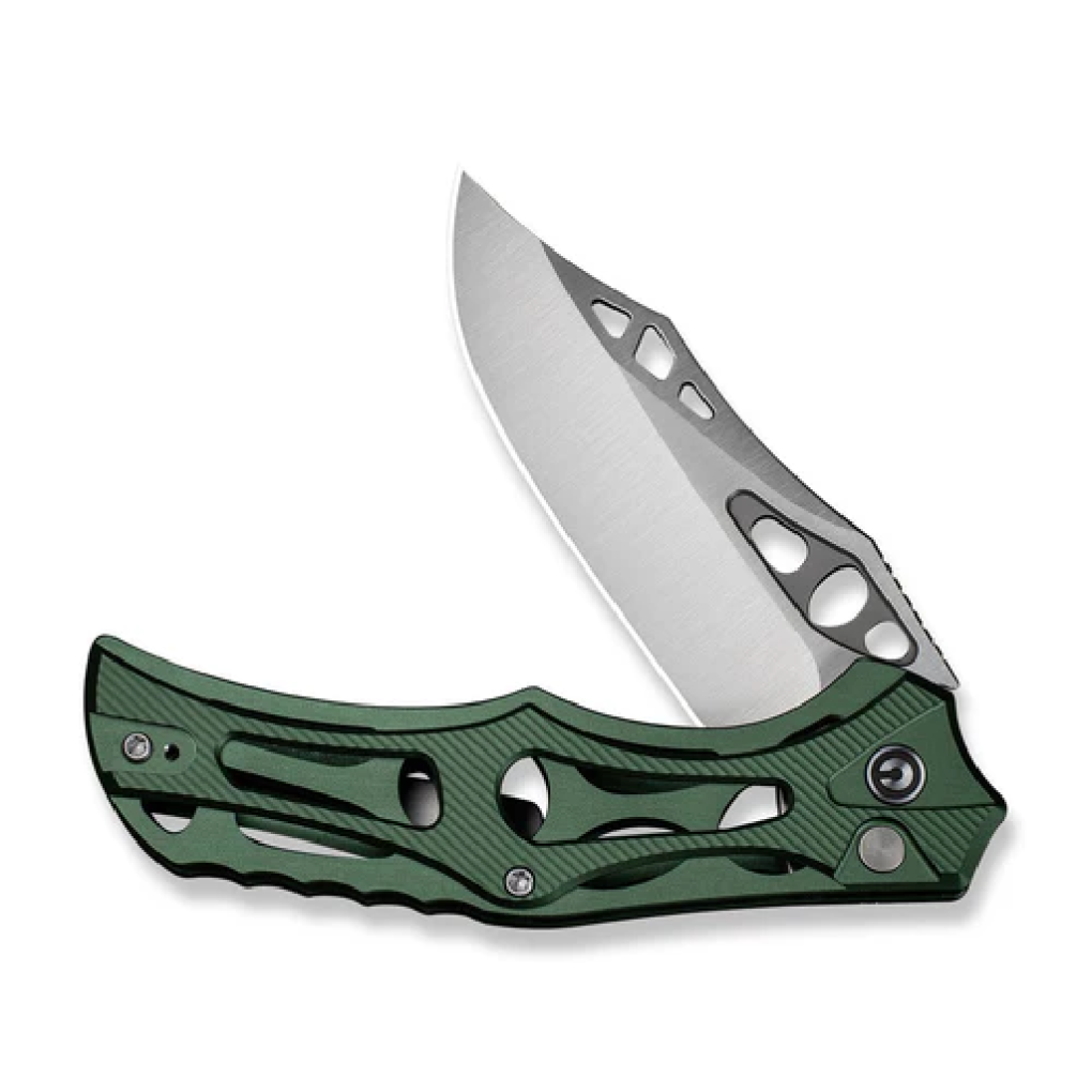 GUNMANSA CIVIVI Biophase Flipper & Button Lock Knife Green Aluminum Handle C23083-1