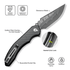 GUNMANSA Civivi Bluetick Flipper Knife Carbon Fiber Overlay On Black G10 Handle Knife C23050-DS2