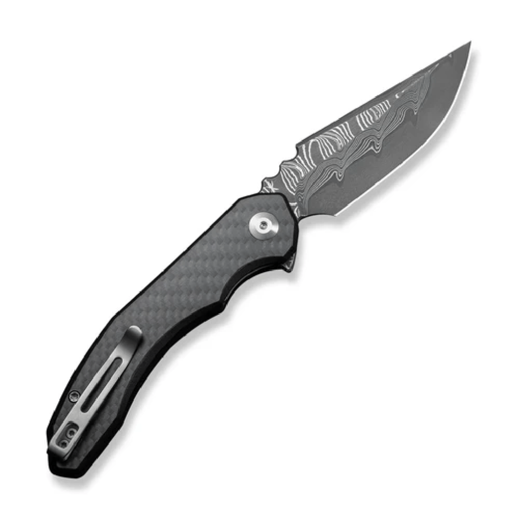 GUNMANSA Civivi Bluetick Flipper Knife Carbon Fiber Overlay On Black G10 Handle Knife C23050-DS2