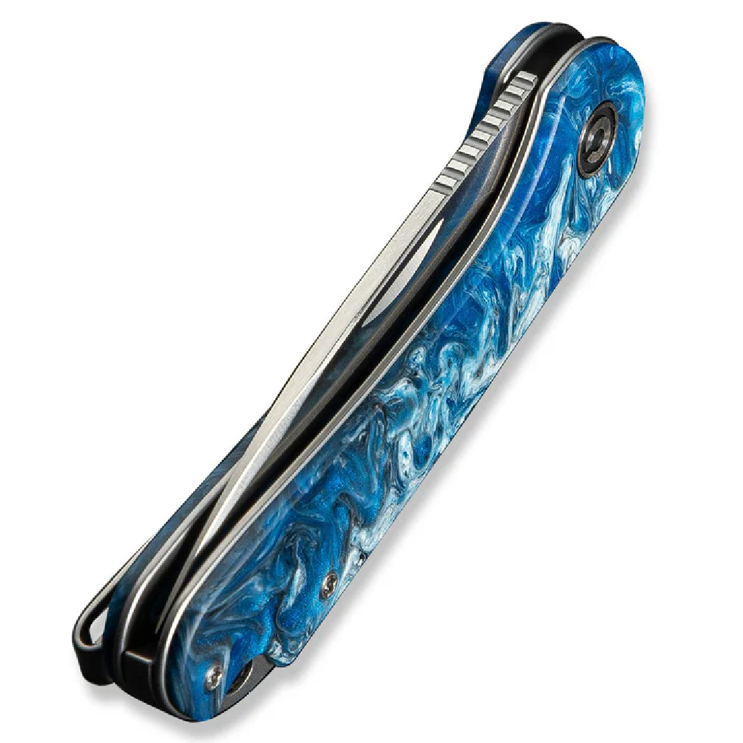 GUNMANSA Civivi Elementum Slip Joint Knife Blue Ocean Resin Handle  C18062AJ-4
