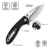 GUNMANSA Civivi Faeger Flipper & Button Lock Knife Black C24031-1