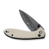 GUNMANSA Civivi Faeger Flipper & Button Lock Knife Ivory G10 Handle Damascus C24031-DS1