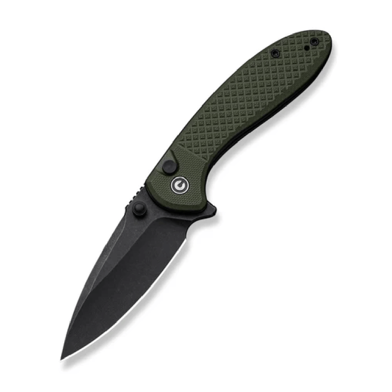 GUNMANSA Civivi Faeger Flipper & Button Lock Knife OD Green G10 Handle -C24031-2