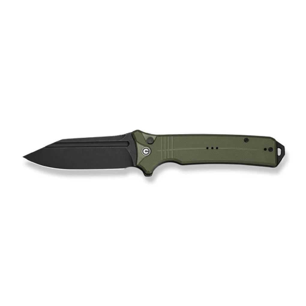 GUNMANSA Civivi Neurohaptic Flipper & Button Lock Knife OD Green G10 Handle C23080-3