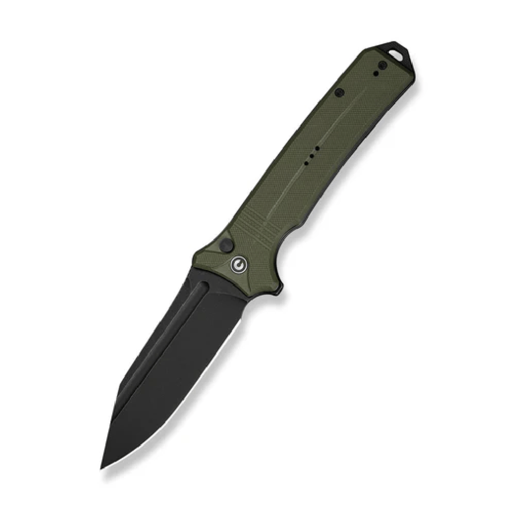GUNMANSA Civivi Neurohaptic Flipper & Button Lock Knife OD Green G10 Handle C23080-3