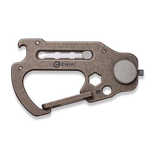 GUNMANSA CIVIVI POLYMORPH CARABINER KEYCHAIN BRONZE TITANIUM KNIFE - C20045-2