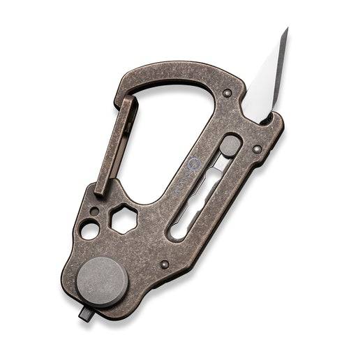 GUNMANSA CIVIVI POLYMORPH CARABINER KEYCHAIN BRONZE TITANIUM KNIFE - C20045-2