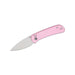 GUNMANSA Civivi Qubit Pink Aluminium Handle Satin Finish Knife - C22030E-5
