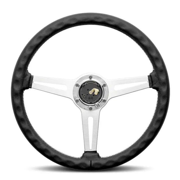 GUNMANSA Classic Racing Style Leather Steering Wheel (350mm)