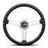 GUNMANSA Classic Racing Style Leather Steering Wheel (350mm)