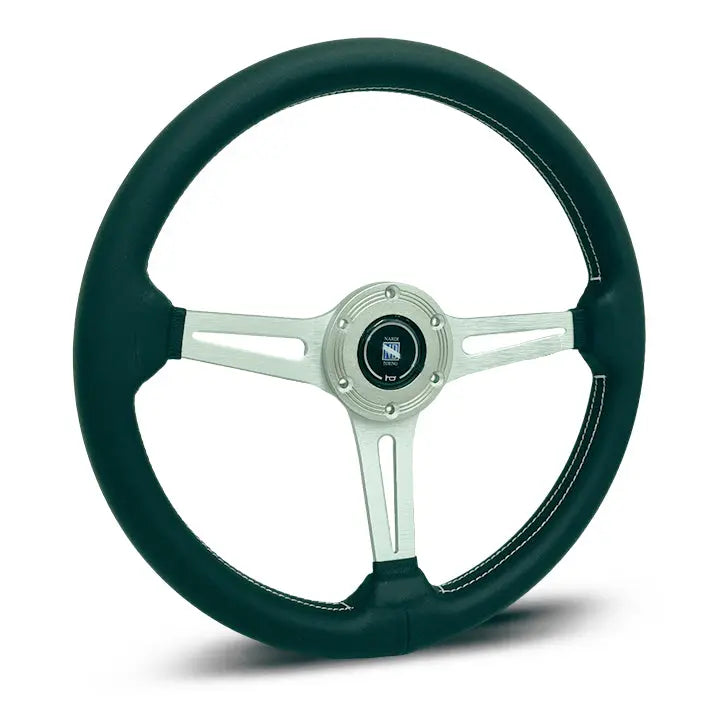 GUNMANSA Classic Racing Style Leather Steering Wheel (350mm)