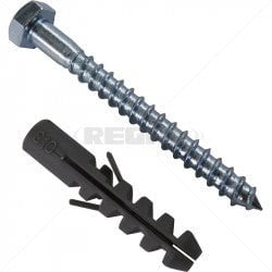 GUNMANSA Coach Screw 8 x 75 x 10mm W/Plug / 25 Part No: HW77-2