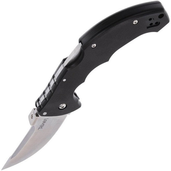 GUNMANSA Cold Steel Talwar Lockback Folding Knife Black G10 Handle S35VN Plain Edge Satin Finish CS21TTL