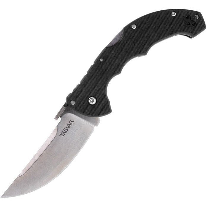 GUNMANSA Cold Steel Talwar Lockback Folding Knife Black G10 Handle S35VN Plain Edge Satin Finish CS21TTL