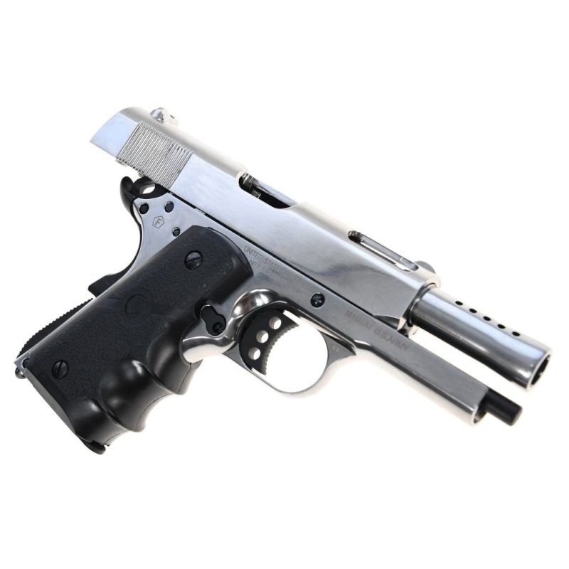 GUNMANSA Colt Defender 1911 Silver Gas Gun (Semi Auto|Blowback|GG|13|328 FPS|2.2J|4.5mm BB) 180142