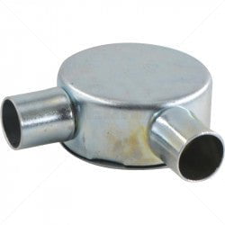 GUNMANSA Conduit Bosal - 20mm 2-Way Angle Box Galvanised incl Lid & Screws Part No: CA11-7