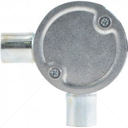 GUNMANSA Conduit Bosal - 20mm 2-Way Angle Box Galvanised incl Lid & Screws Part No: CA11-7