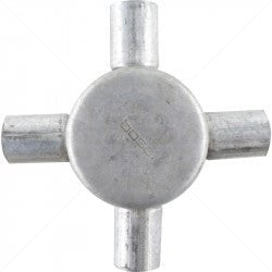 GUNMANSA Conduit Bosal - 20mm 4-Way Box Galvanised incl Lid & Screws Part No: CA12-9