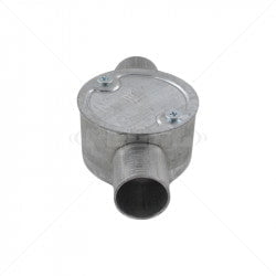 GUNMANSA Conduit Bosal - 25mm 2-Way Box Galvanised incl Lid & Screws Part No: CA11-4