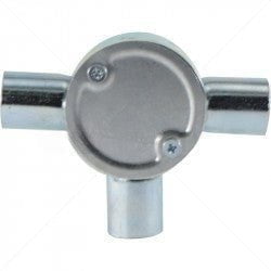 GUNMANSA Conduit Bosal - 25mm 3-Way Box Galvanised incl Lid & Screws Part No: CA11-5