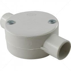 GUNMANSA Conduit PVC - 20mm 2-Way Box with Lid and Screws Part No: CA11