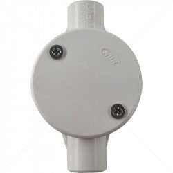 GUNMANSA Conduit PVC - 20mm 2-Way Box with Lid and Screws Part No: CA11