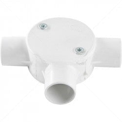 GUNMANSA Conduit PVC - 25mm 3-Way Box with Lid and Screws Part No: CA12-1
