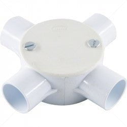 GUNMANSA Conduit PVC - 25mm 4-Way Box with Lid and Screws Part No: CA12-2