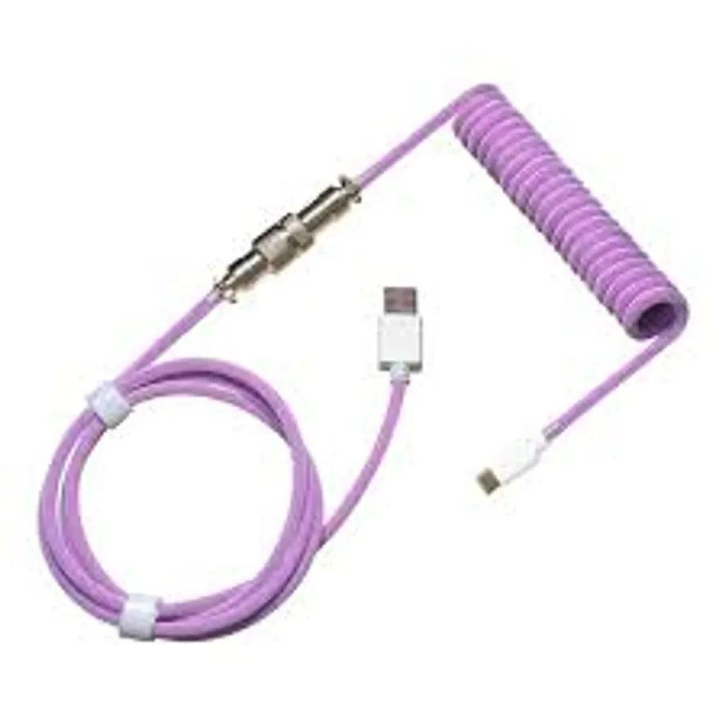 GUNMANSA Cooler Master Keyboard Coiled Cable; Double-Sleeved; Purple; Type C
