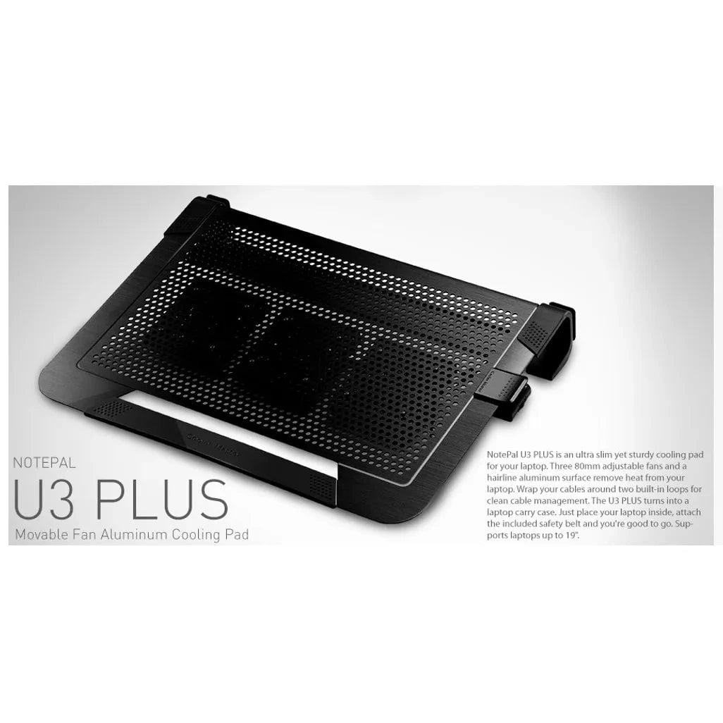 GUNMANSA Cooler Master NotePal U3 Plus, 48.3 cm (19"), 3 pc(s), 8 cm, 950 RPM, 1800 RPM, 15.42 cfm